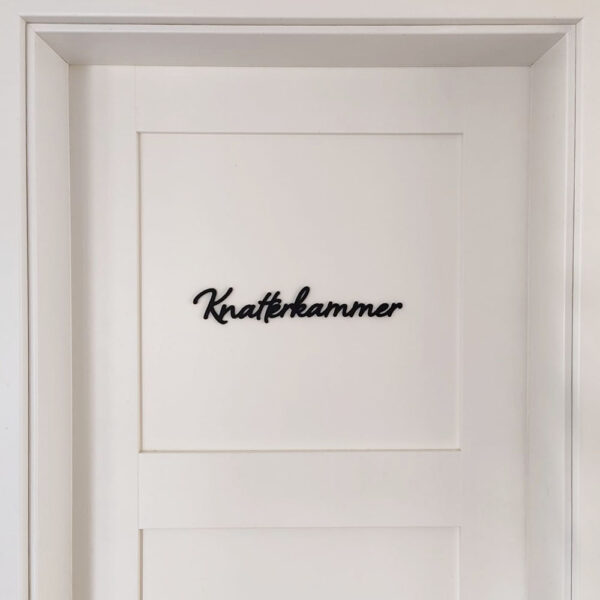 Türschild Knatterkammer – Nachhaltig aus PLA im 3D-Druck gefertigt
