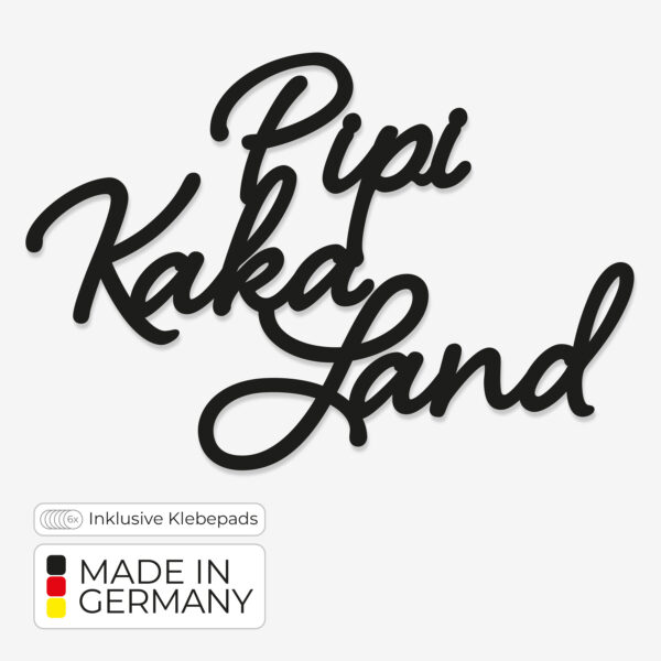 Türschild Pipi Kaka Land – Nachhaltig aus PLA im 3D-Druck gefertigt