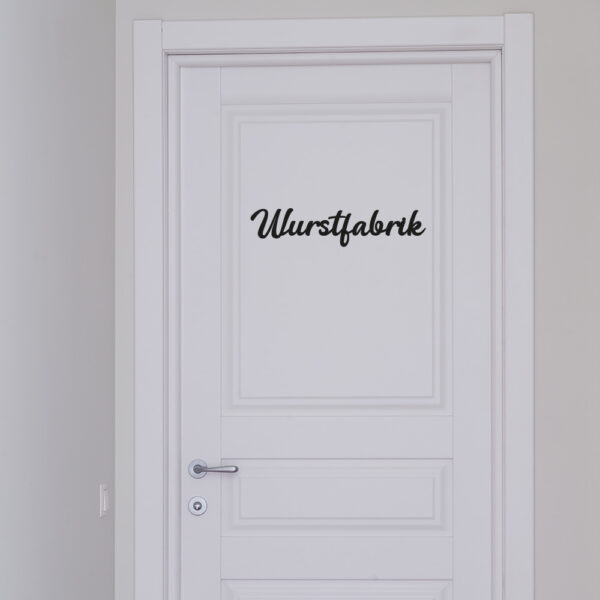 Türschild Wurstfabrik – Nachhaltig aus PLA im 3D-Druck gefertigt