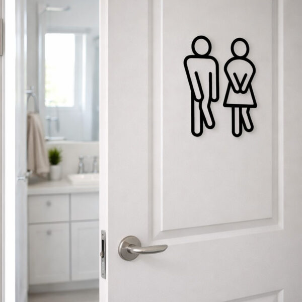 Türschild Mann & Frau dringend – Nachhaltig aus PLA