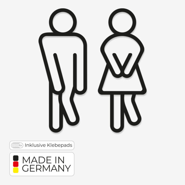 Türschild Mann & Frau dringend – Nachhaltig aus PLA
