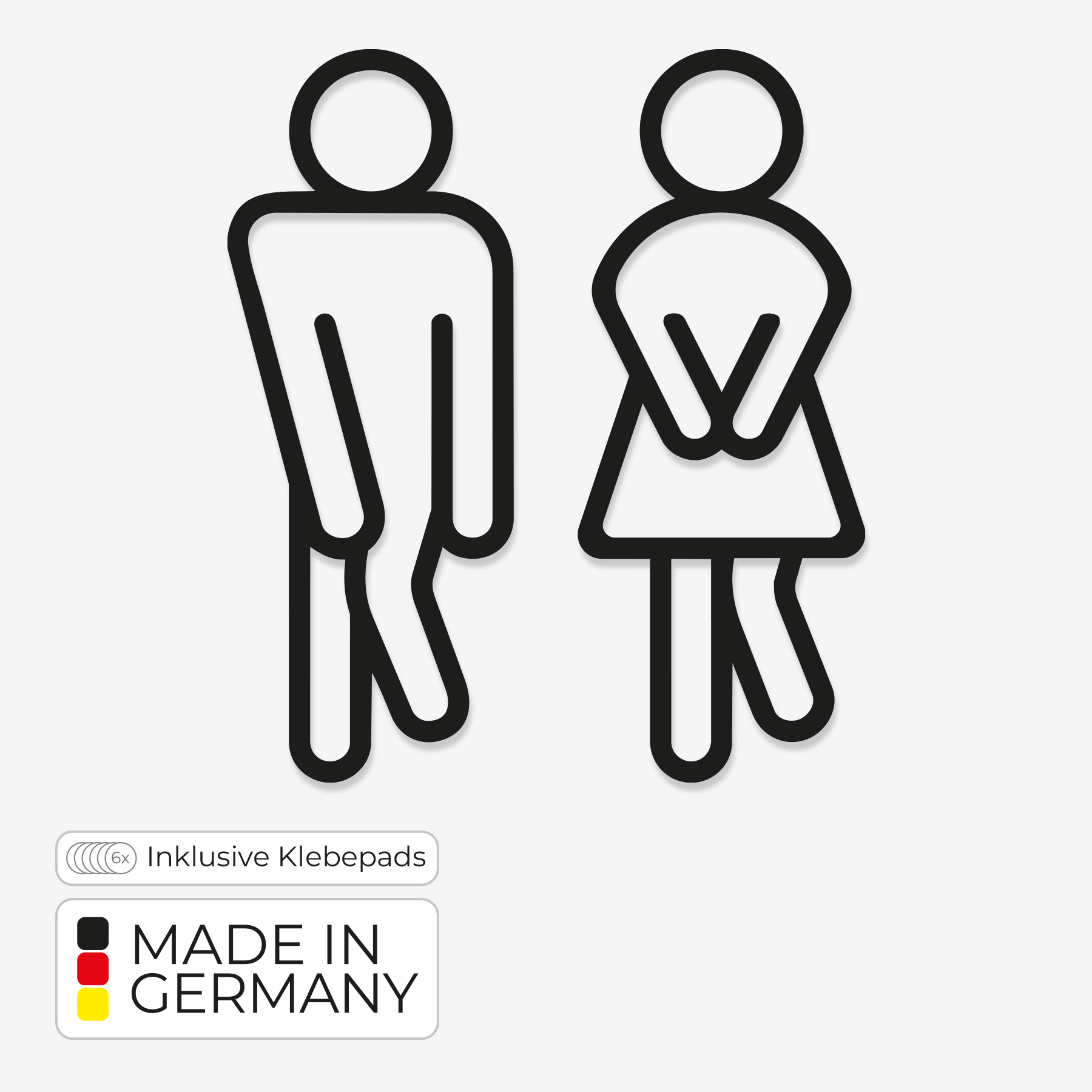 Türschild Mann & Frau dringend – Nachhaltig aus PLA